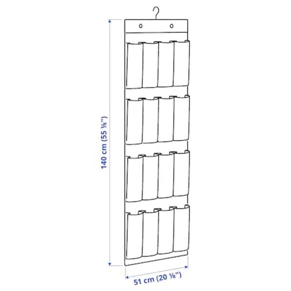 IKEA STUK Hanging shoe organizer with 16 pockets, white gray - Picture 15 of 16